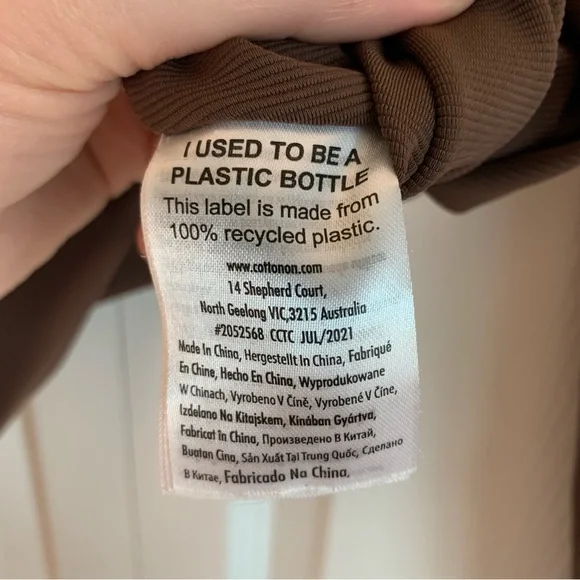 Cotton On Brown Long Sleeve Crop Top L - Picture 5 of 5